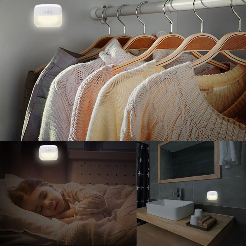 1PC Intelligent corps humain Induction veilleuse LED infrarouge Induction lumière armoire armoire PIR veilleuse articles ménagers