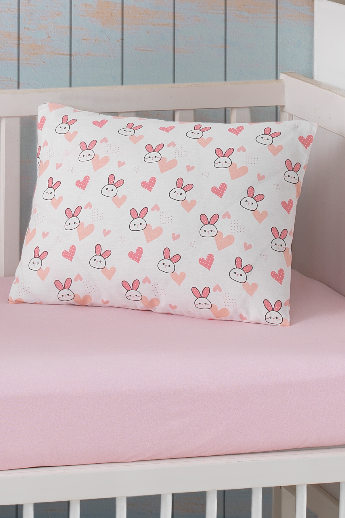 Lady Moda Baby Fitted Sheet Set 100% Cotton | 2 pcs Crib Fitted Sheet Set: rabbit