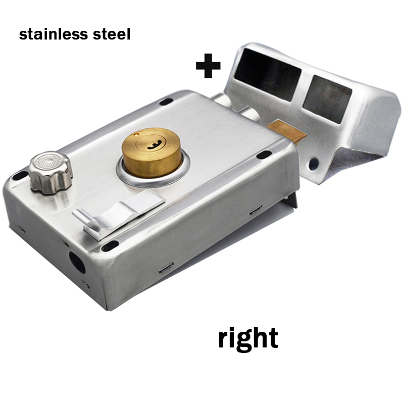 Stainless Steel Modern Rental House Door Lock Multifunctional Family Living Room Wooden Door Indoor Office Anti-theft Door Locks: stainless steel-R01