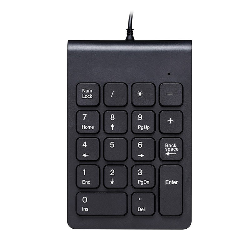 Rustige Comfortabele Bedrade USB PS/2 Universele Ultradunne Numeriek toetsenbord Numpad Nummer Mini Pad Toetsenbord Zwart 0
