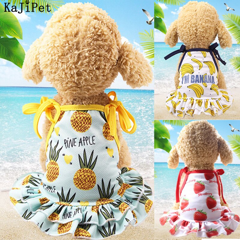 Fruit Print Pet Dog Jurken Voor Kleine Honden Kleding Zomer Jurk Leuke Jurk, puppy Hond Kleren Chihuahua Honden Huisdieren Kleding Grappige