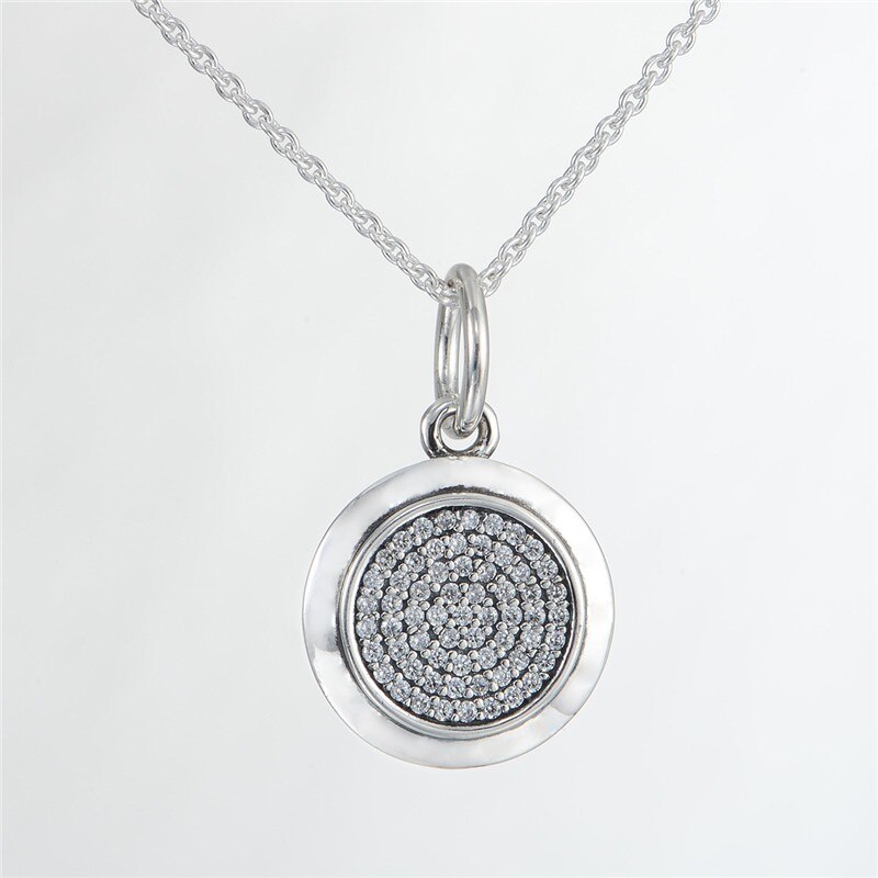 Round Dangle Necklace & Pendant Sterling Silver Jewelry European Style Woman Jewelry Making Chorker Chain