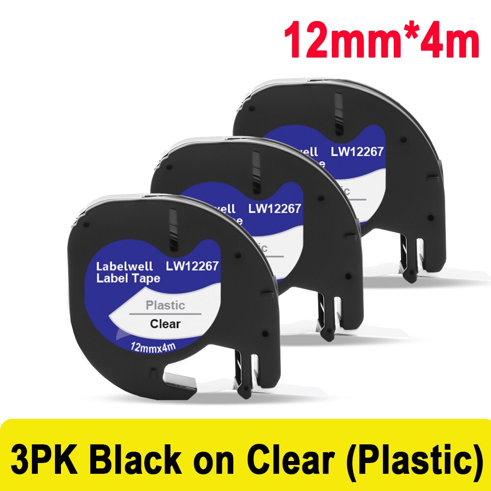 Labelwell futerał ochronny do Dymo LetraTag LT-100H LT100H drukarka do etykiet EVA twarda obudowa do przenoszenia podróży drukarka do przechowywania z 91201: 3PK Clear 12267