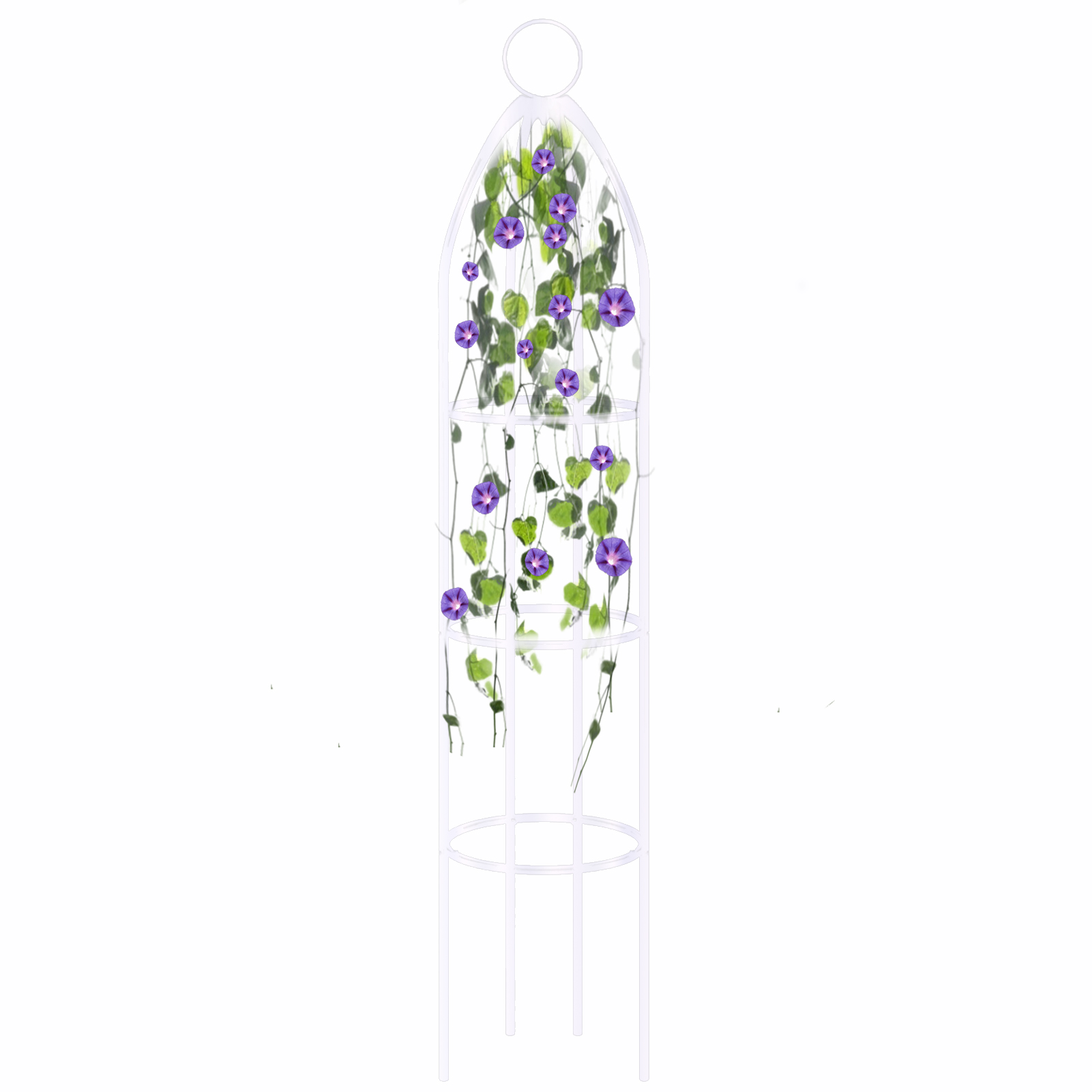Estante de hierro desmontable para plantas trepadoras, marco de soporte para cultivo de flores y verduras, enrejado para jardín al aire libre, decoración de jardín: 142cm white