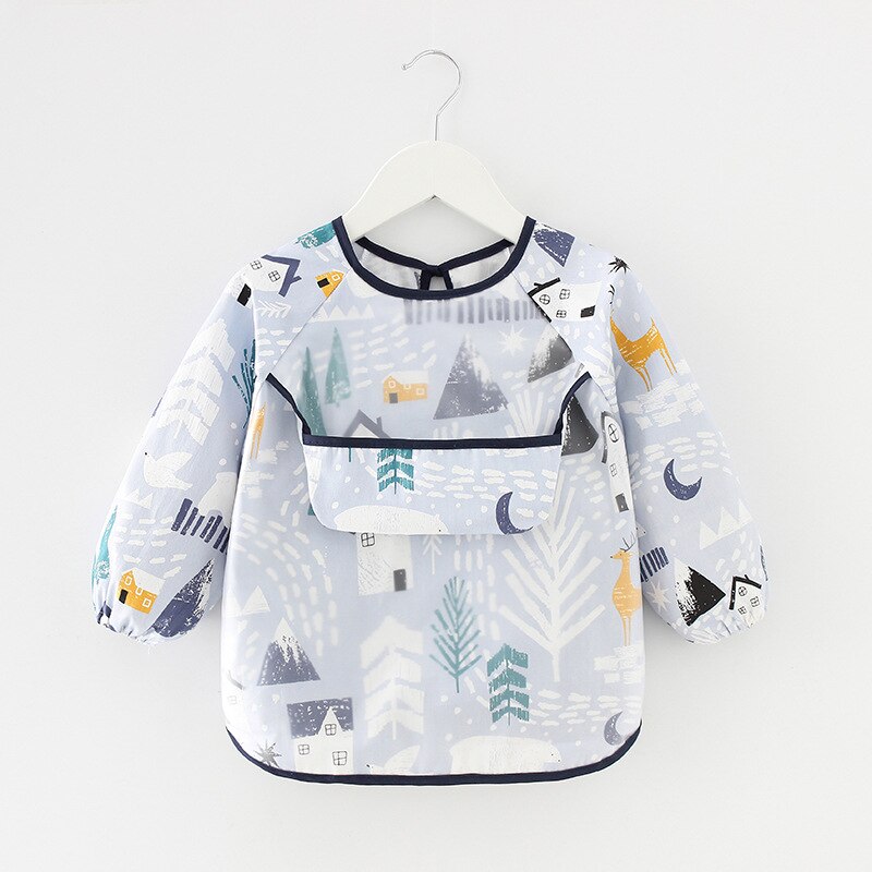 Infant Essen Kinder Zeichnung Lange Kurzarm Schürze Baby Bandana Lätzchen Nette Cartoon Lätzchen Wasserdichte Baby Selbst Fütterung Bib: 03House