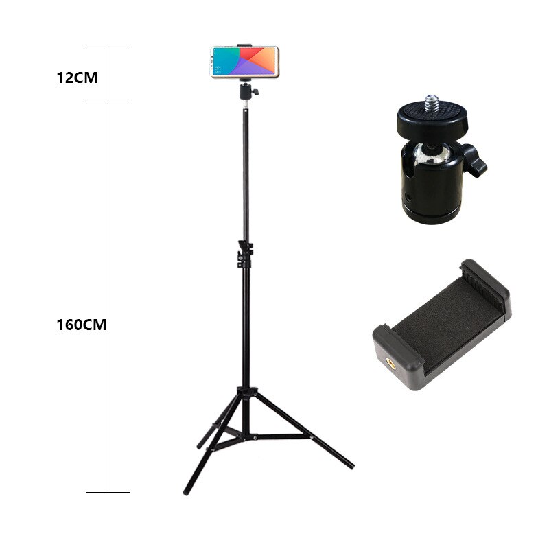 phone Fill Light stand For Makeup Video Live Studio Selfie Tripod Fill Light mobile holder: 160cm stand