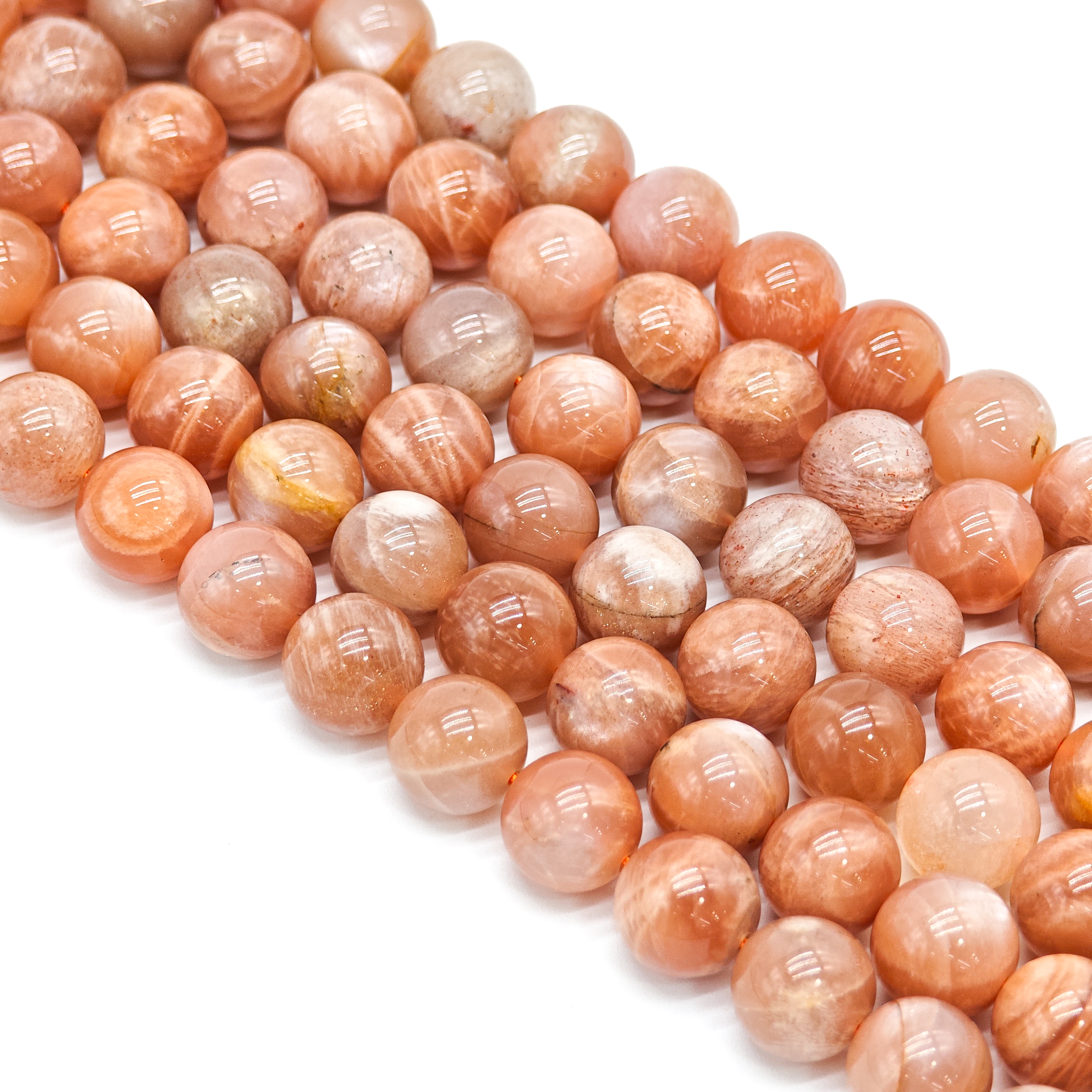 Pedras naturais para fazer joias 4 6 8 10 12mm contas redondas de pedra solar para pulseiras e colares DIY