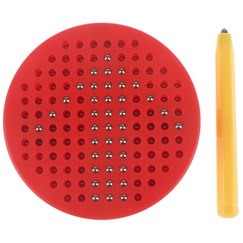 Tablette magnétique aimant pad planche à dessin en acier perle stylet stylo écriture jouet: Rouge