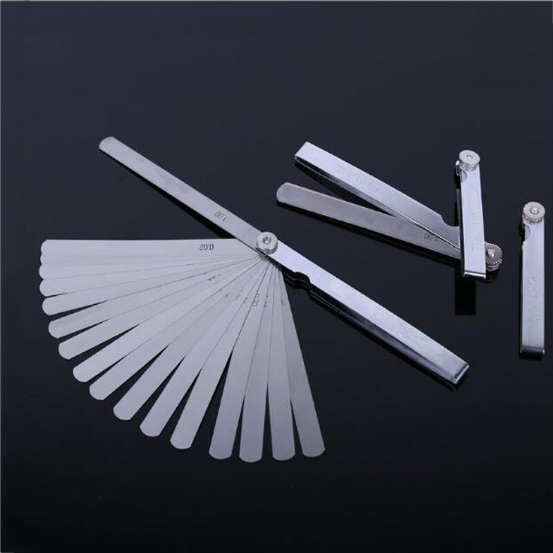 Stainless Steel Feeler Gauge 100mm Length Metric Feeler 14 Blade Gap Filling 0.05-1.00mm Thickness Measurement Layout Tool