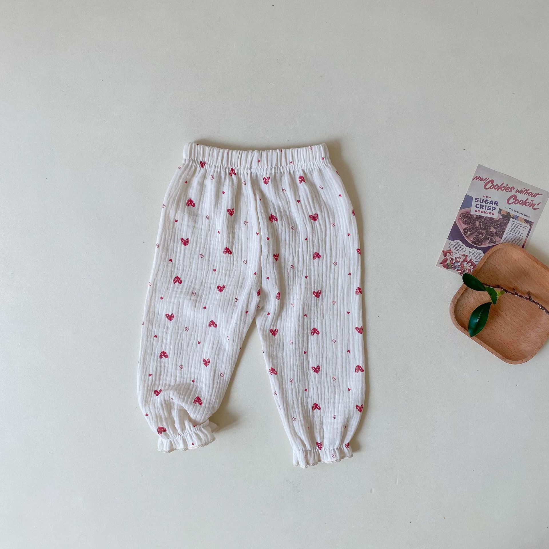 2022 niemowlę chłopiec lato Słodki kreskówka Niedźwiedź kwiatowy wydrukować moda Spodnie Brzdąc dziewczynka bawełna komar Repellenttrousers: love / 9M  73cm