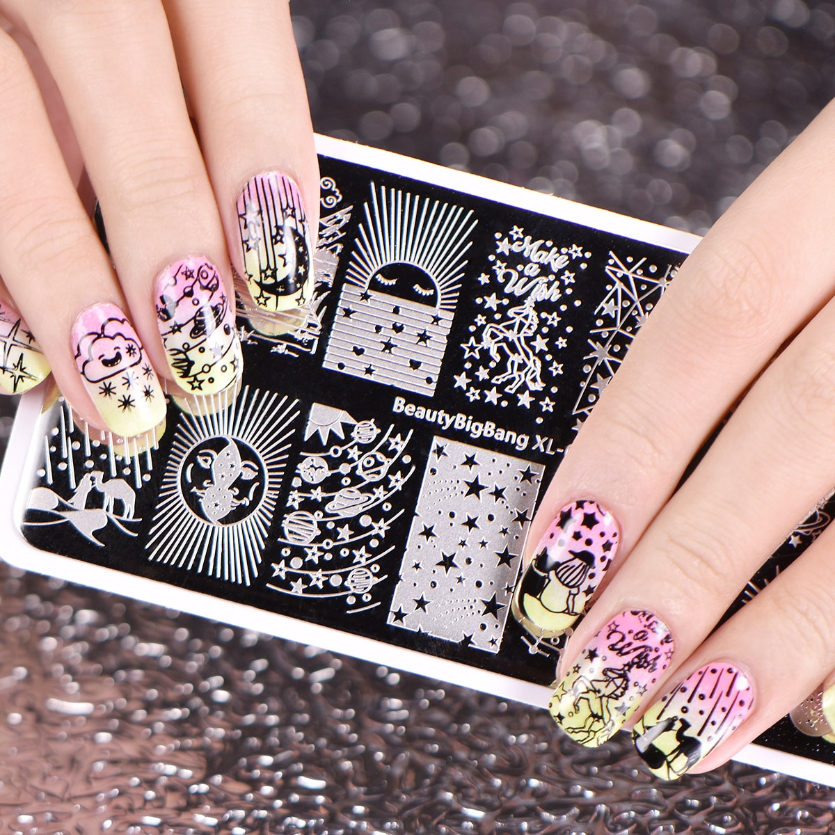 BeautyBigBang – pochoir pour ongles, étoile, lune, Accessoires, ciel étoilé, moule, plaques d&#39;estampage, outils d&#39;art des ongles