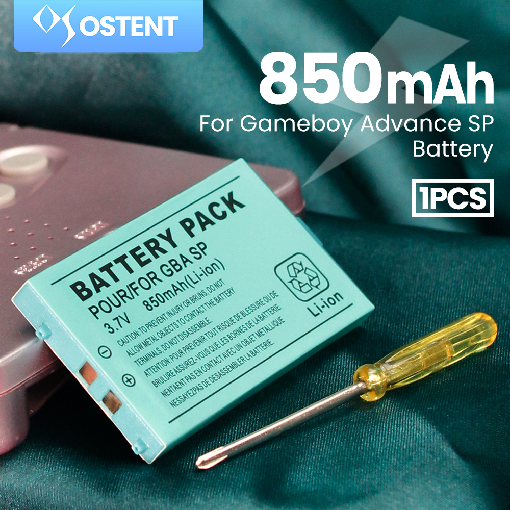 OSTENT 850mAh Oplaadbare Lithium-ion Batterij + Tool Pack Kit voor Nintendo Gameboy Advance GBA SP