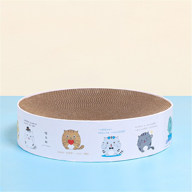 Katze Runde Gut Papier kratzen Gremium Bett matt Kätzchen Katzenminze Scratcher Krallen Pflege Schleifen NäGel Haustier Katze Kratzen Karton: C / M