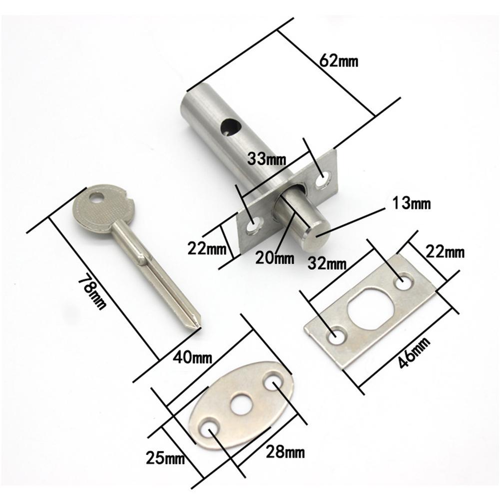 1 Set Steel Door Rack Bolts Dead Bolt Lock Star Key Security Strong Key Spare Iron Tool Hardware For Home Bolt Door