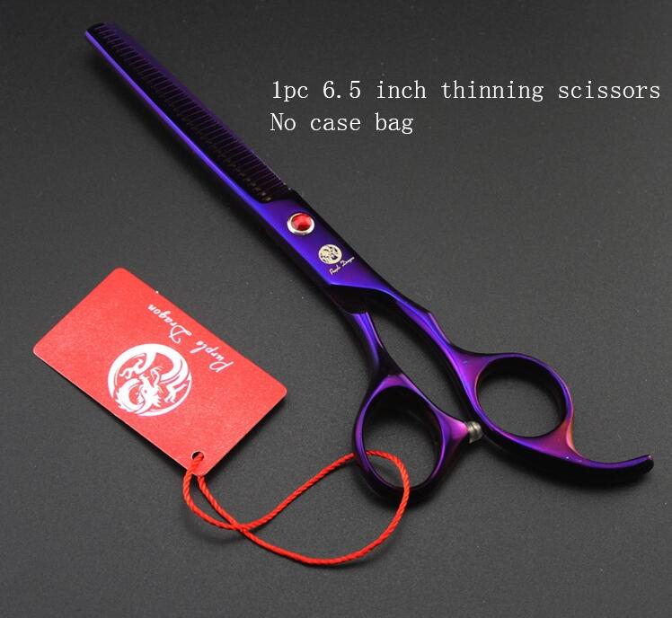 Japan 440C Pet Grooming Scissors Set 7 Inch Dog Shears Hair Cutting Thinning Curved Scissors: Purple  P-7T