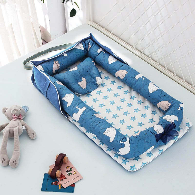 Abnehmbare Baby Nest Bettwäsche Stoßstange Neugeborenes Reise Matratze Schläfer Zaun 85x45cm