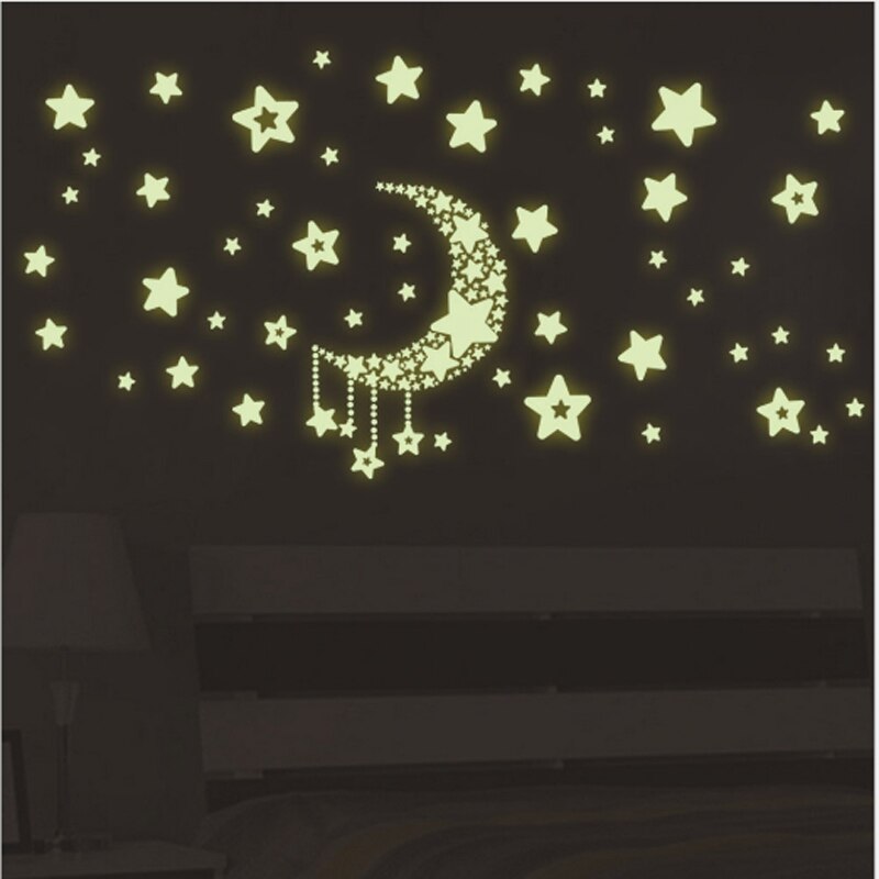 Ster Maan Lichtgevende Sticker Voor Kinderen Woonkamer Slaapkamer Glow In The Dark Home Decoratieve Stickers Tl Muurstickers