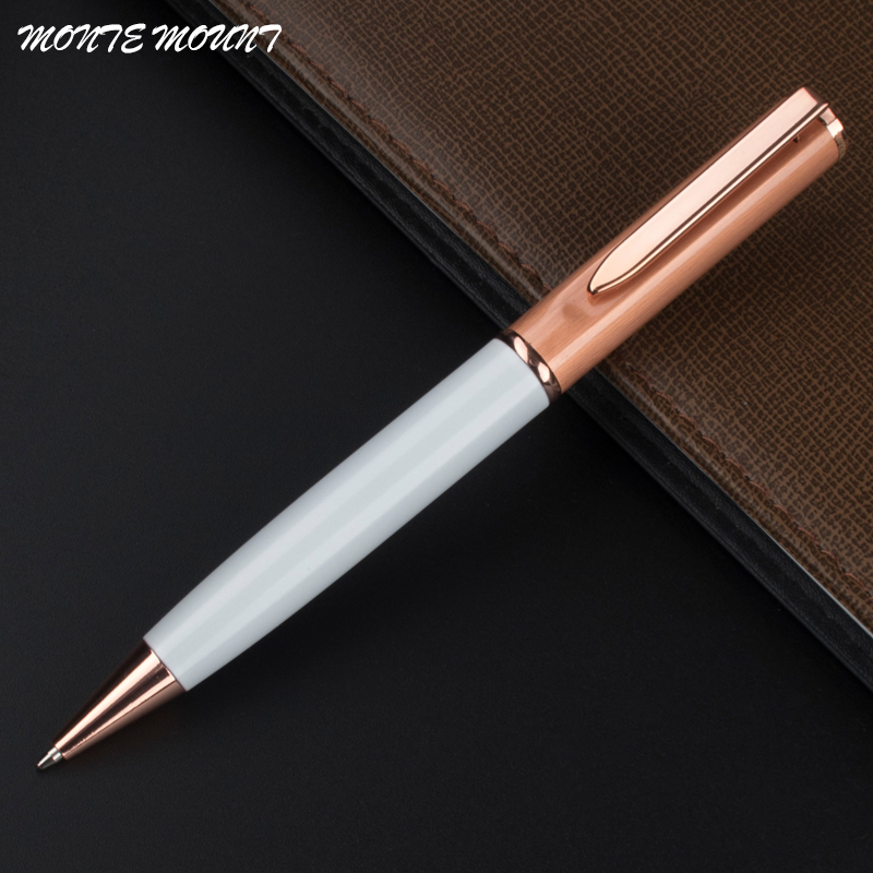 Rose Gouden Pen Kawaii Balpen Zwarte Inkt Briefpapier Luxe School kantoorbenodigdheden Metalen Balpen