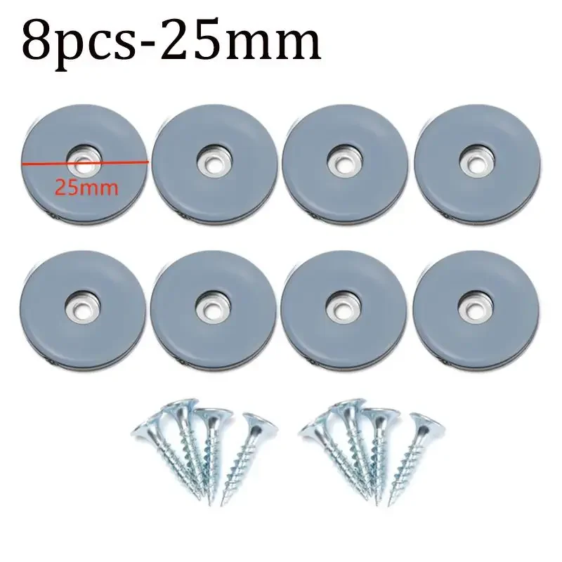 8PCS Furniture Glides With Screws Furniture Sliders Pads Table Chair Leg Mat Floor Protector For Carpet Hardwood Hardware Tool: black