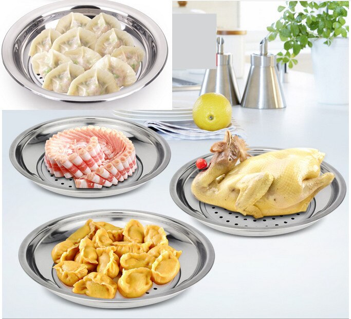 Rvs Lade Schotel Salade Hotel Servies Vis Plaat Water Filter Knoedel Schotel Keuken Koken Tool Vlakke Plaat