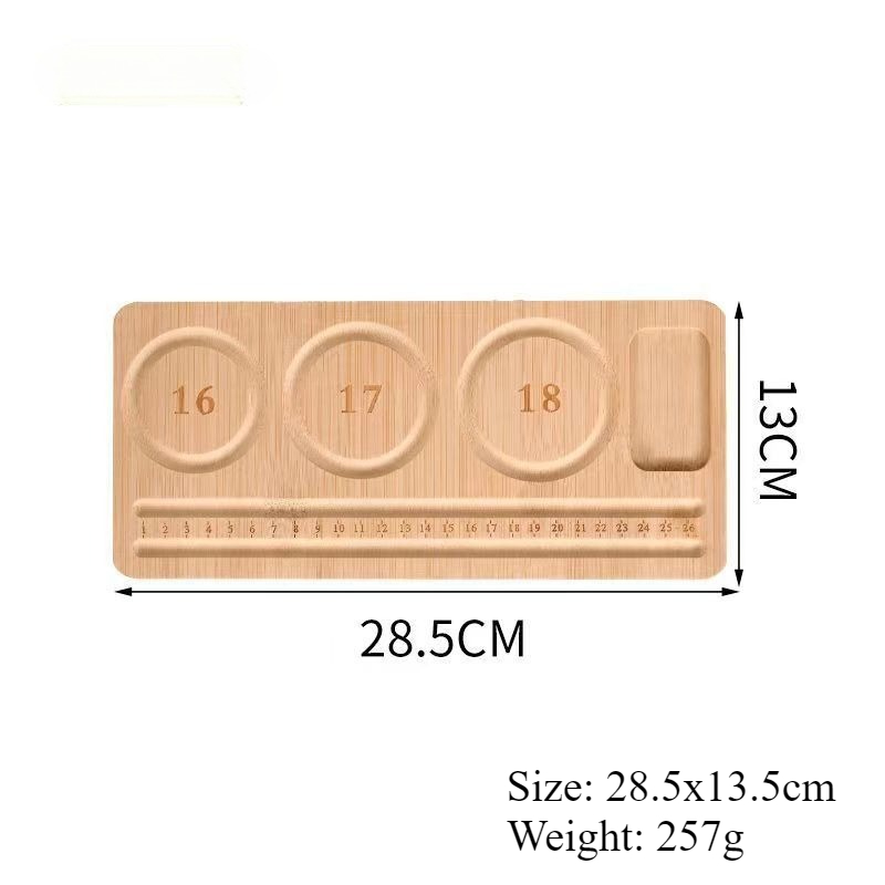 1 zestaw drewniana flokowana taca robić koralików DIY bransoletka naszyjnik elementy robić wyrobu biżuterii organizer robić koralików szara tablica z koralikami narzędzie pomiarowe: czarny