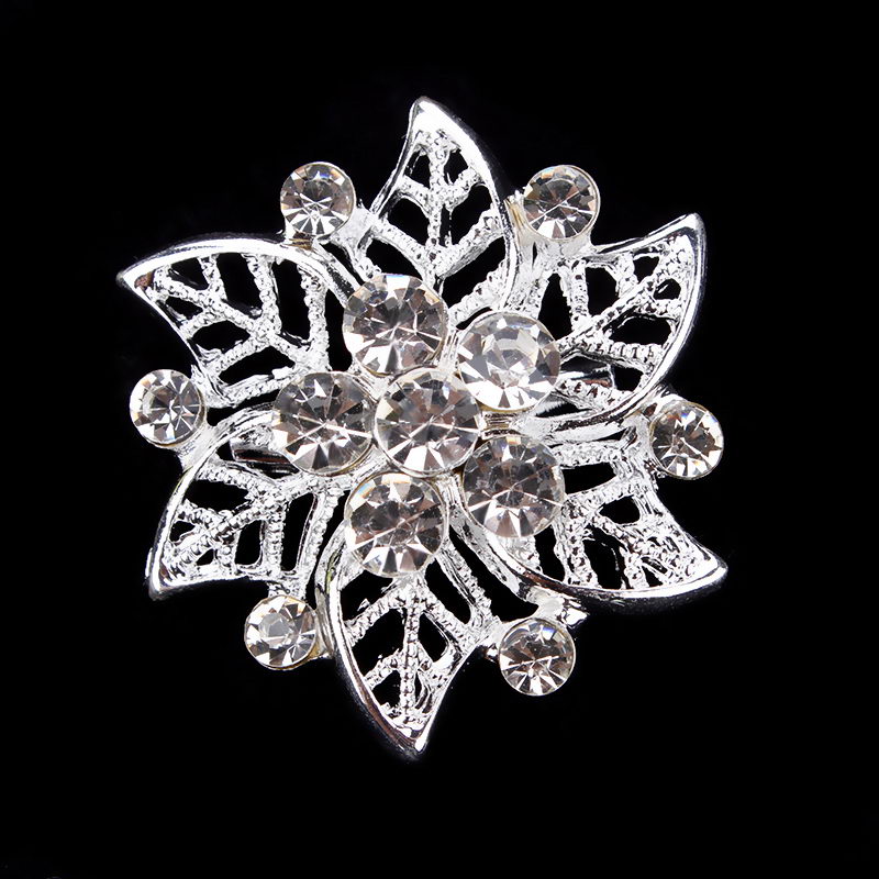 Fabriek Directe Verkoop Diverse Gold Plated Kleur Crystal Rhinestones Bloem Mode Broche Pins voor Vrouwen Diverse: 5463silver