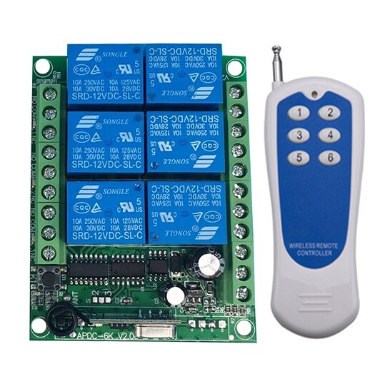 500m DC 12V 24V 6CH 6 CH Kanal Drahtlose Fernbedienung Regler Radio Schalter Absender Empfänger 315 / 433 MHz