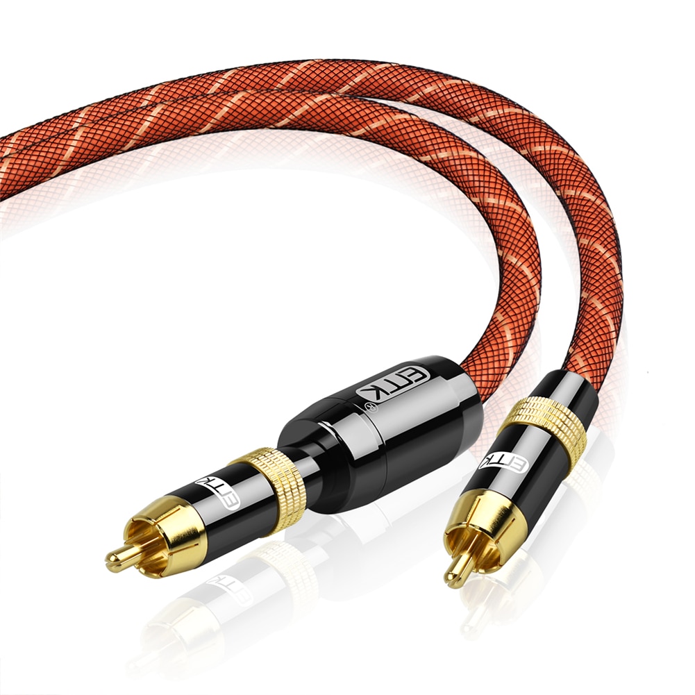 EMK RCA Cable Digital Coaxial Audio Cable Stereo Audio RCA to RCA Male Coaxial Cable Hifi Subwoofer Cable for DVD TV Speaker