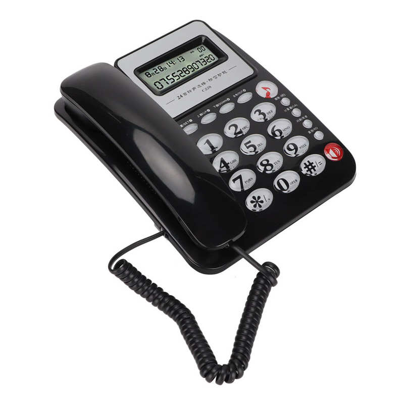 C228 Desktop Corded Telephone Home Office Fixed Phone with Storage Memory Caller ID Speaker Volume Control