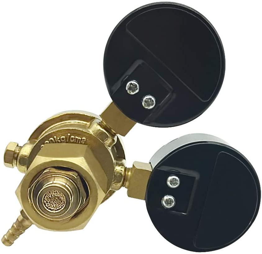 DASBET Argon CO2 Welding Regulator - Dual Gauge Gas Regulator For MIG TIG Welders (CGA580)