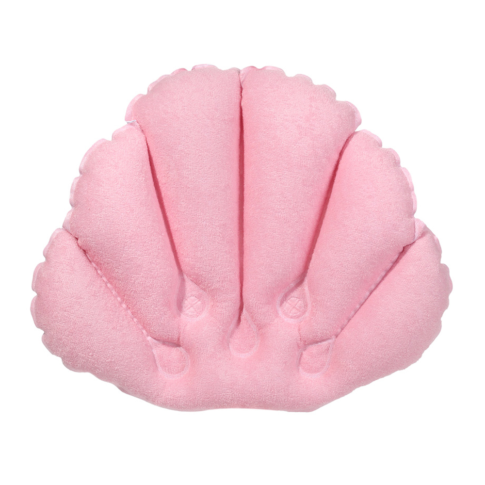 Coussin de bain gonflable en forme de coquille, pour Spa à la maison, coussin de baignoire pour le cou, Support de coussin avec ventouses