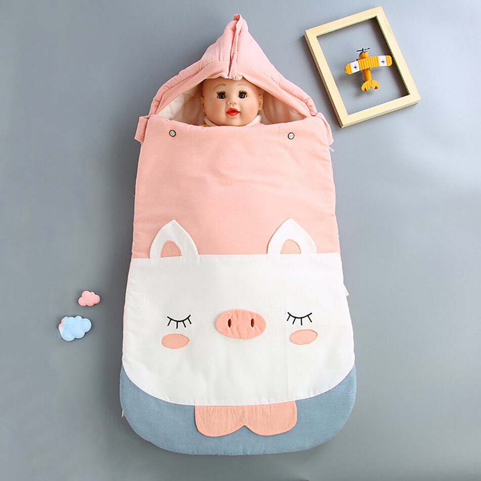 Baby Slaapzak Envelop Voor Ontlading Babyslaapzak Geïntegreerde Winter Dikkere Cartoon Katoen Anti-Kick Baby Deken: F
