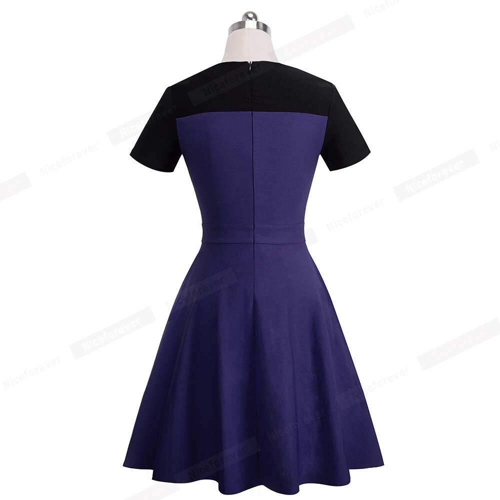 Gorgeous Vintage Elegant Embroidery Floral Dress - Lace A-Line Pinup Business Women Party Flare Swing Dress (D18)(WS06)