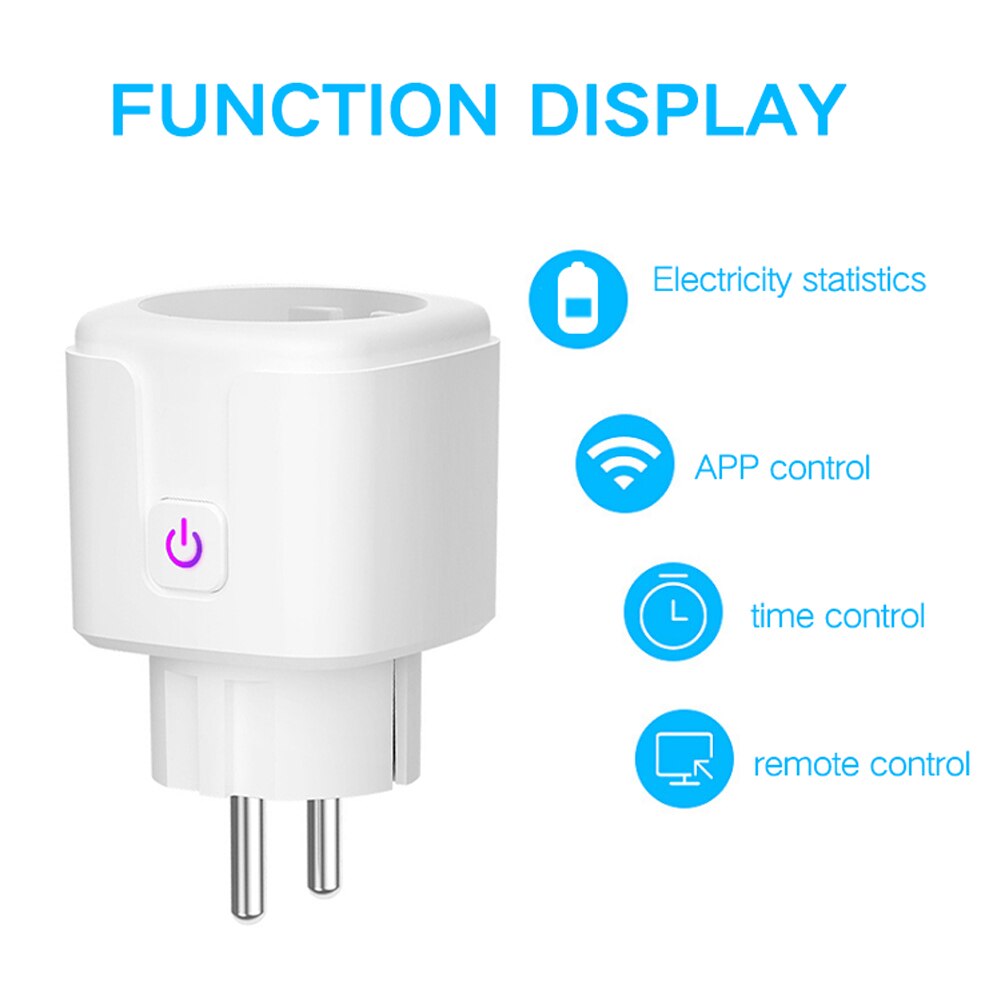 Tuya Wifi Intelligent Socket Remote Control Wireless Remote Voice Control Timer Smartplug Compatible with Alexa Google Assistant