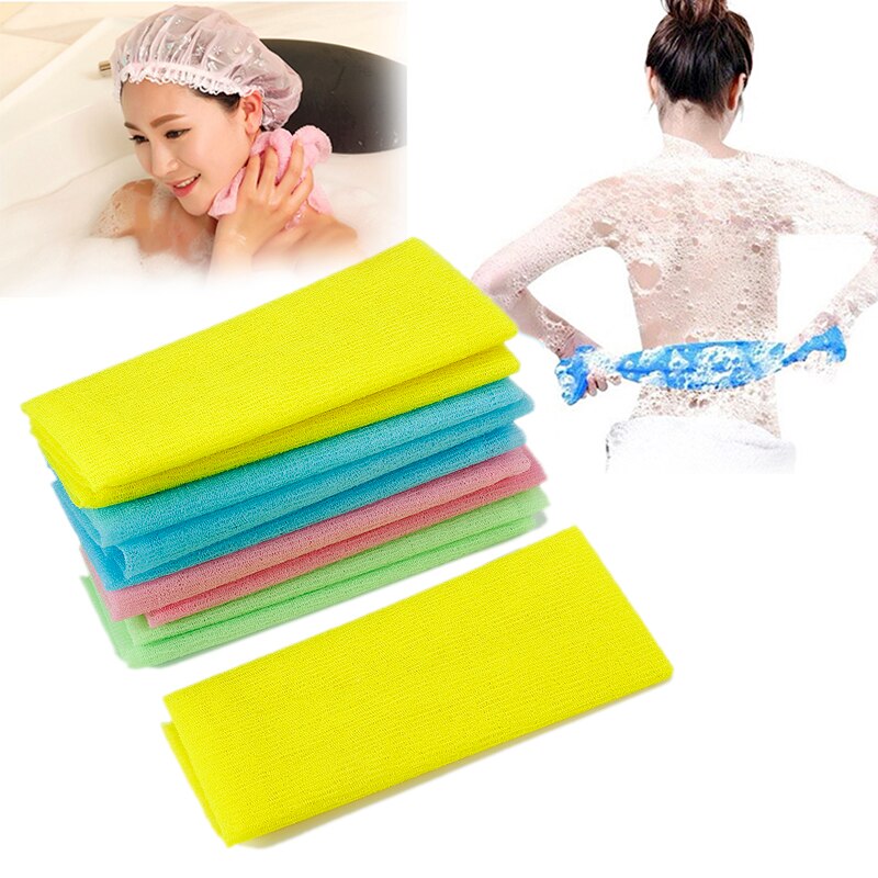 3pcs/lot Nylon Japanese Exfoliating Beauty Skin Bath Shower Wash Cloth Towel Back Scrub Body Cleaning Washing Sponges& Scrubbers