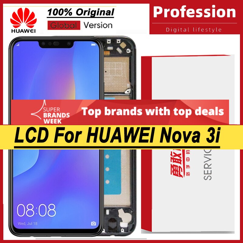 100%  #39 6.3 lcds für huawei nova 3i ine -lx1 lx2 #39 p smart plus touchscreen-digitizer-einheit reparaturteile