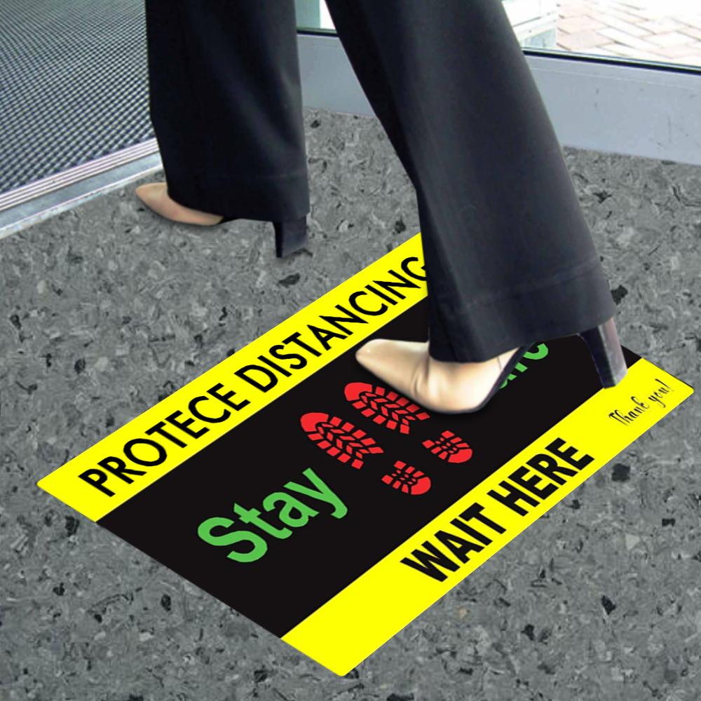 Social Distancing Floor Sticker Indoor Outdoor Ground Sticker Safety Floor Sign Decal Sticker Protece distancing Stickers