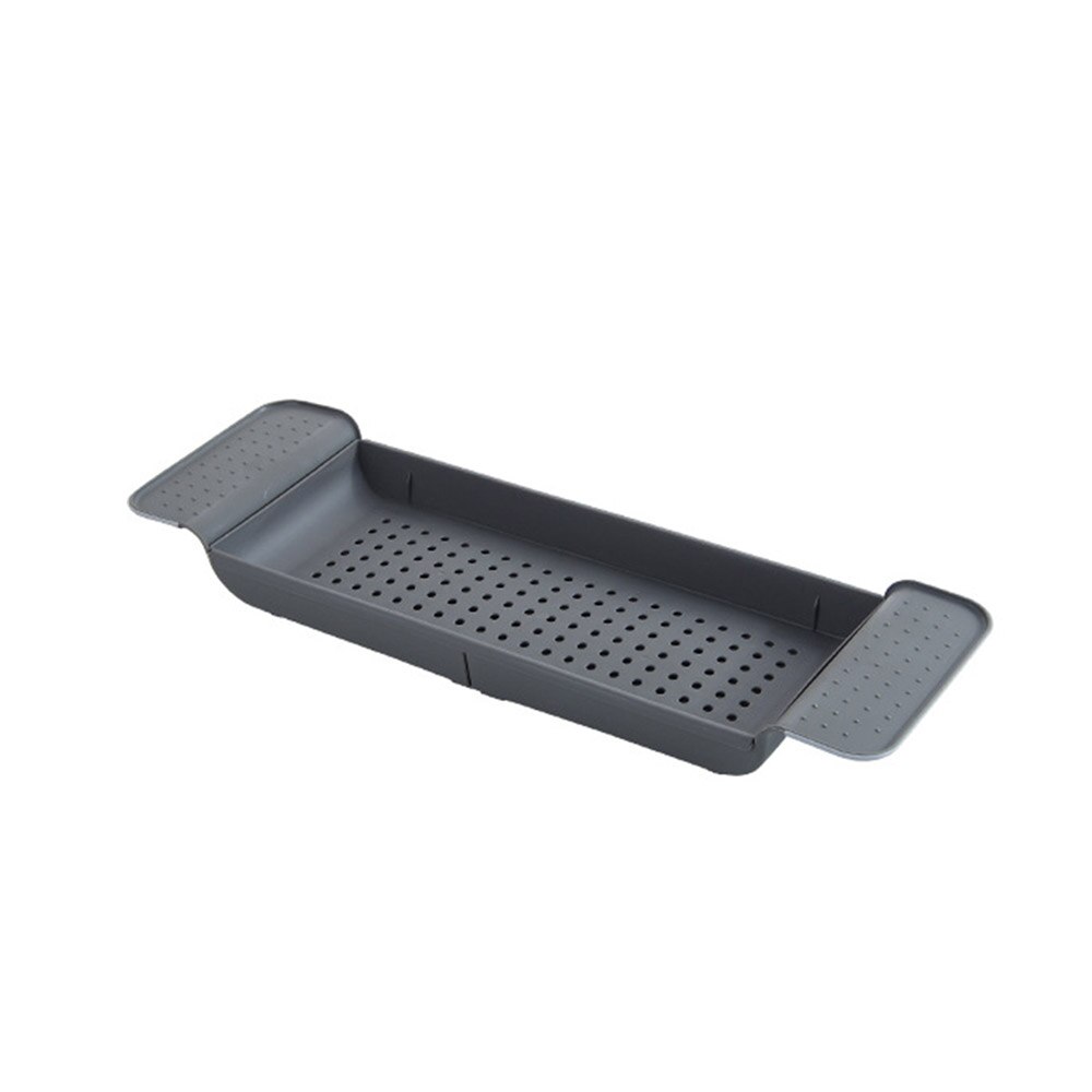 Extendable Bathroom Shelf Bathtub Tray Shower Caddy Bamboo Bath Tub Rack Towel Wine Book Holder Storage Organization Accessories: Black