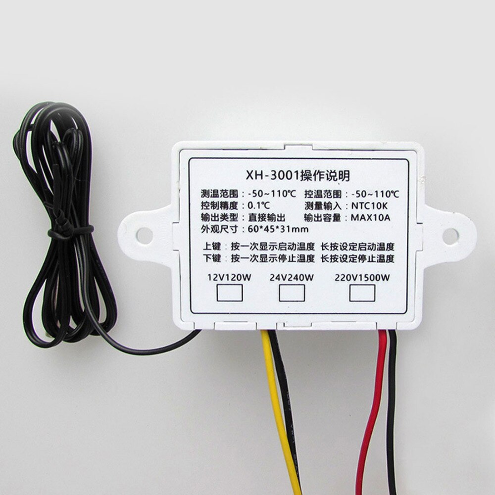 10A Thermostat Incubator Control Microcomputer Probe Weather Station Digital LED Thermometer Temperature Controller AC 12/24/220