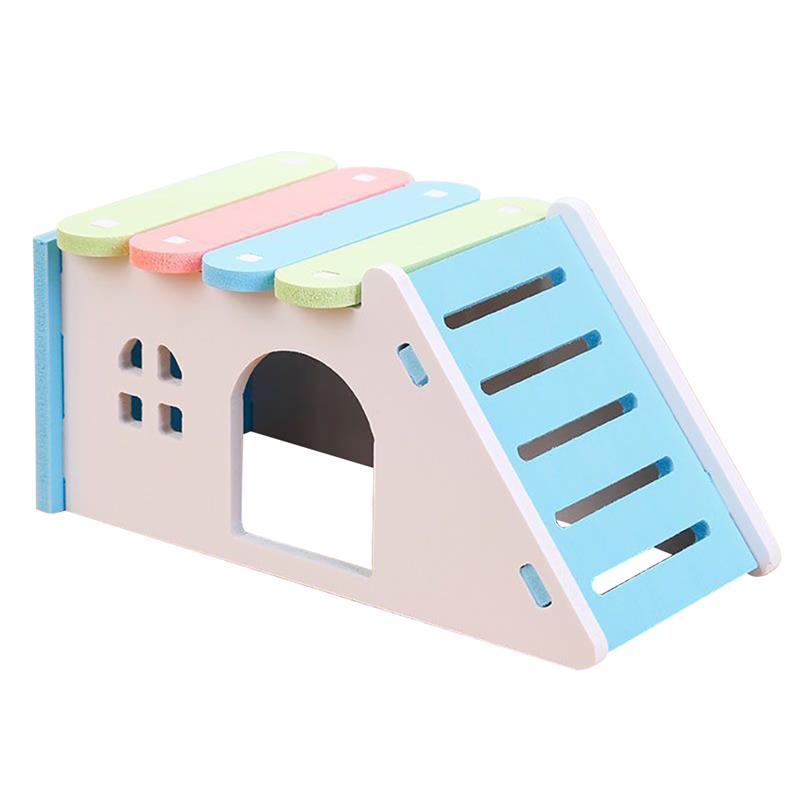 Hamster House DIY Hamster Hideout Hamster House Hideout Exercise Play Toys Cage for Hamster Guinea Pig Mouse Rat Small Animals: Blue