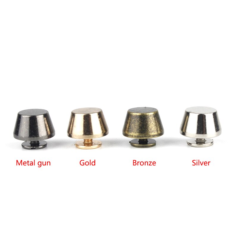 4 pièces de sacs à main de 12x7mm, pieds de protection du fond, clous plats en forme de seau, vis à l&#39;arrière, pointes Rivets, sac artisanal en cuir, décor de sac à main