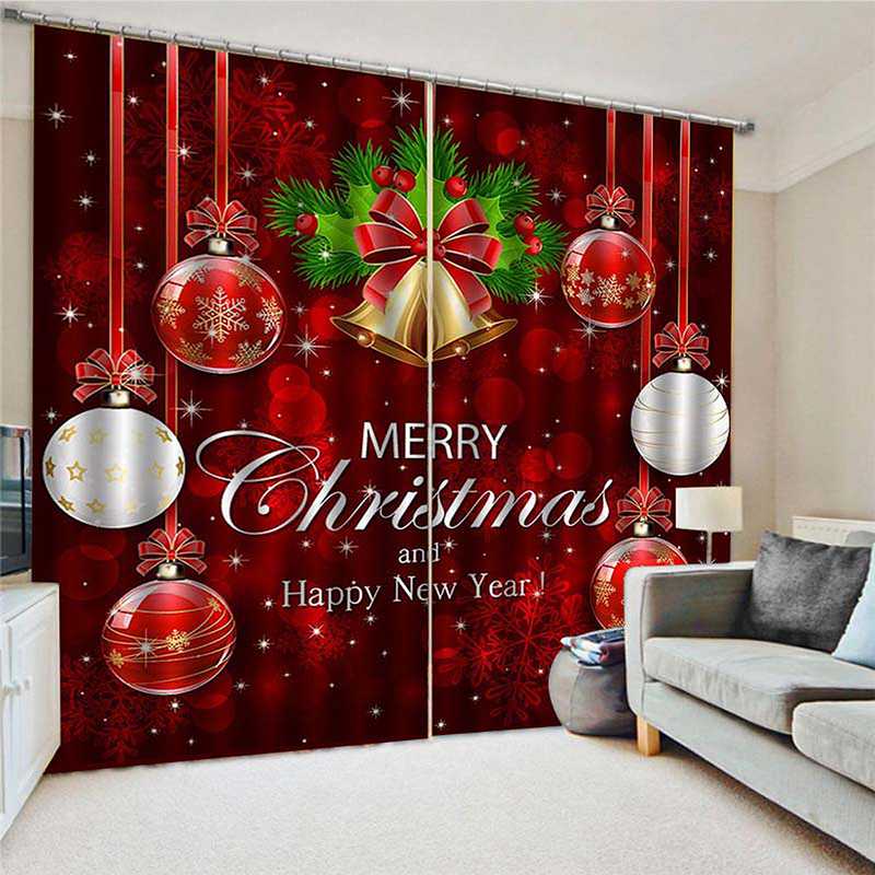 Noël nouvel an décorations rideaux pour salon chambre décor Santa Clause bonhomme de neige renne noël fenêtre rideau