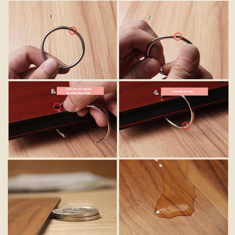 6 Inch Wooden Photo Album Loose-Leaf Scrapbook DIY Paste Classmates Notebook Retro Handmade Wedding Guestbook Graduation Album