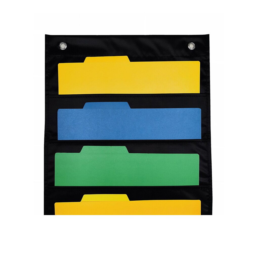 Hanging Wall File Organizer Large 5 Pockets Storage Pocket Chart with 2 Hangers Folder Holder Document Organizer for Office