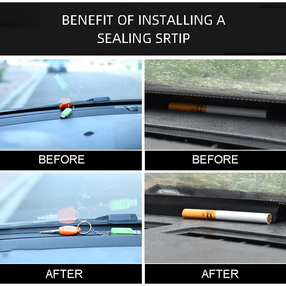 Auto Dashboard Afdichtstrip 1.6M Tochtstrip Rubber Afdichtingen Auto Afdichting Strips Auto Voorruit U Vorm Geluidsisolatie Seal Strip