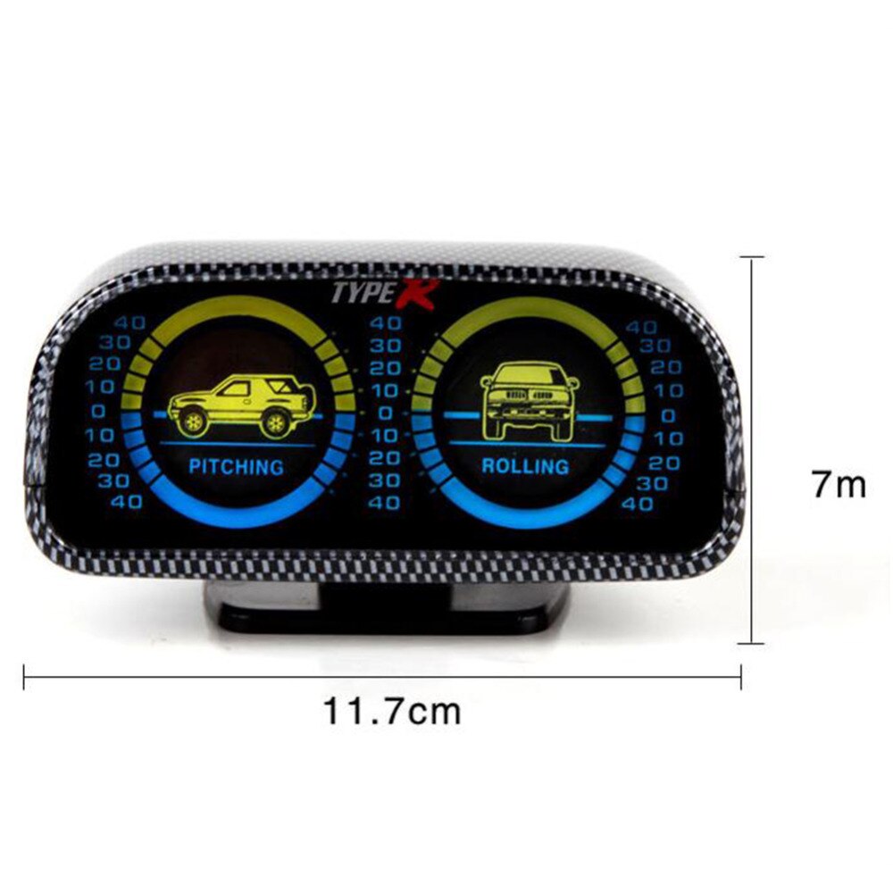 For Any DC 12V Car Auto Pitching & Rolling Meter Gauges Car Balancing Instrument Automobiles Vehicle Level for SUV SUVS