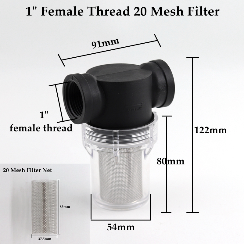 1/2 3/4 1 Inch Garden Watering Filter Pond Irrigation Filter Aquarium Fish Tank Water Pump Strainer 10~80 Mesh Filter Screen: 1 Inch 20 Mesh
