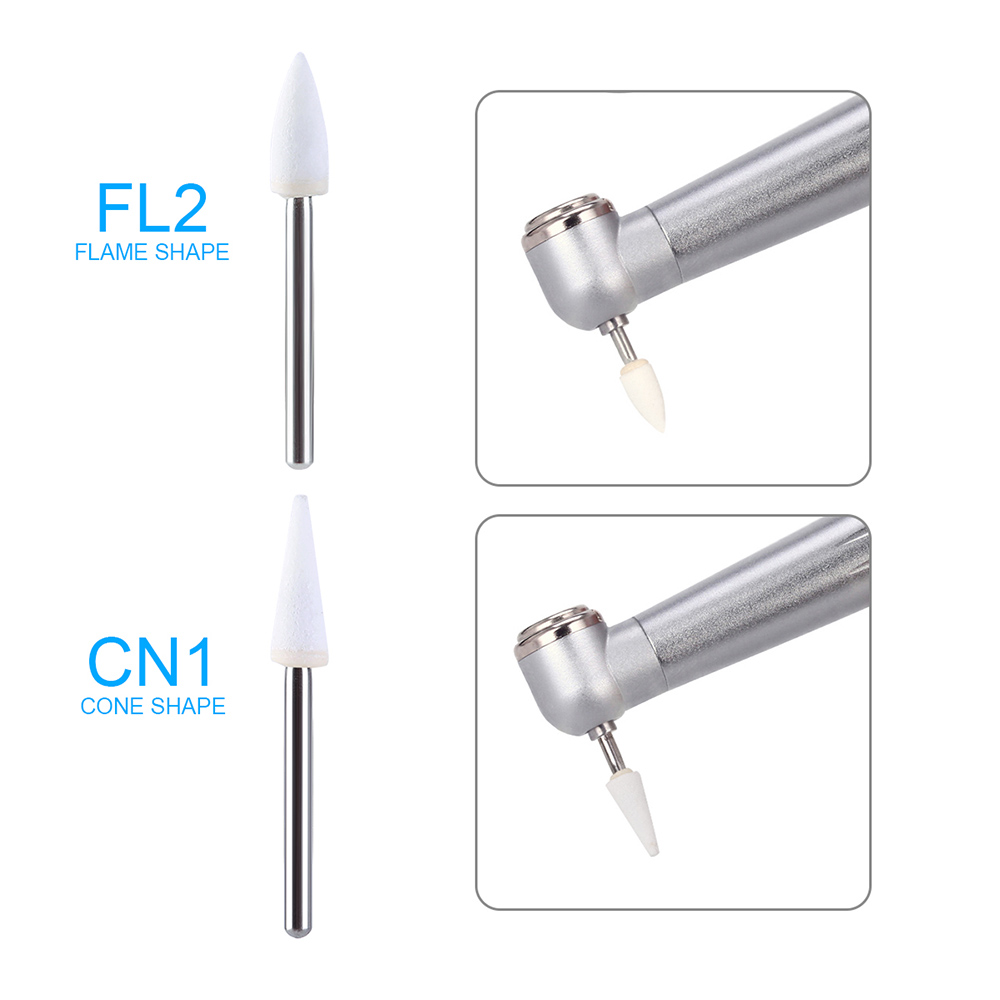 thumbnail image 2 of 12-Pack Dental White Stone High Speed Polishing Burs - FG Cone Shape Aluminum Oxide For Lab Use 2 of 2
