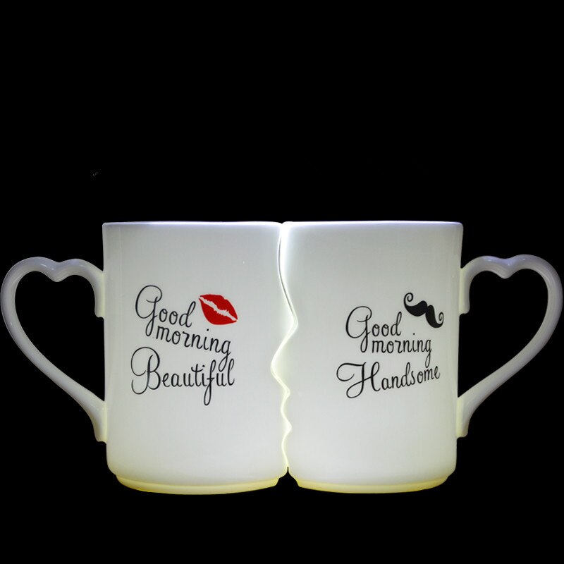 1 par porcelæn te kop til kæreste kæreste jubilæum bryllupsfest favor valentinsdag: -en