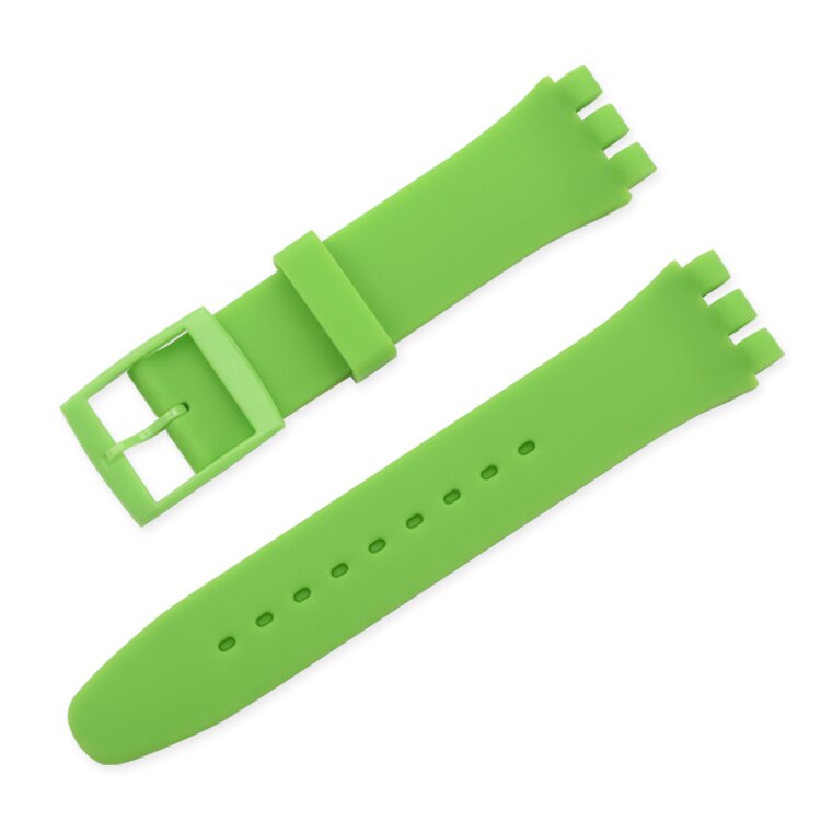 Silikon Strap 16mm 17mm 19mm 20mm für Swatch Uhr Band Weiche Gummi Ersatz Armband Handgelenk Armband zubehör für SWATCH: Blau Licht Blau / 19mm